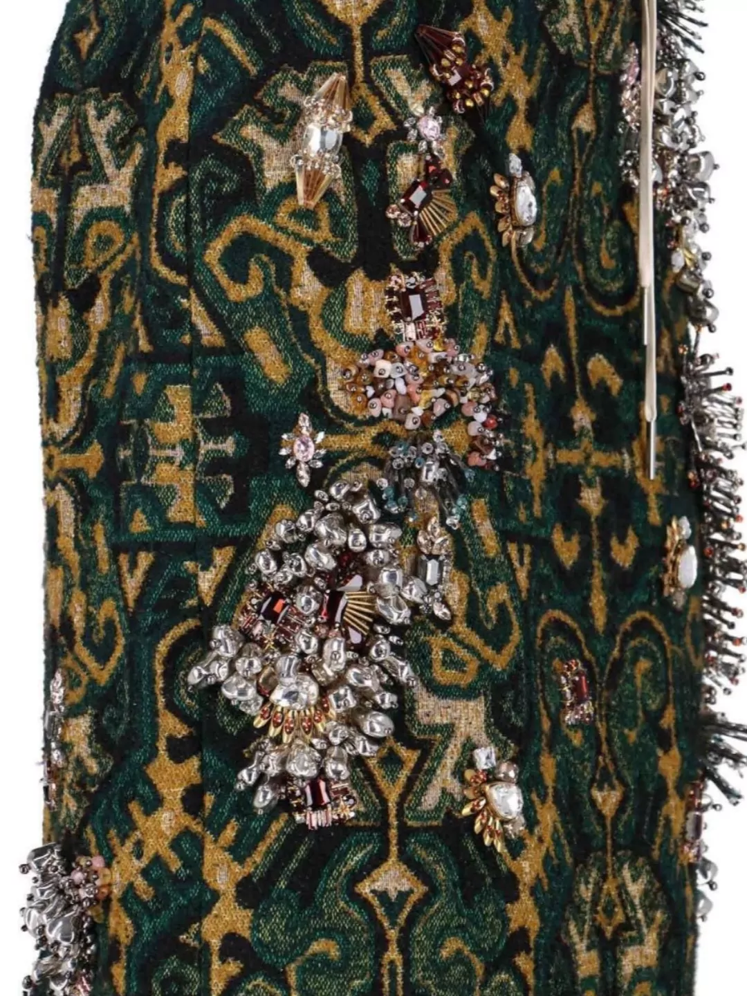 Dries Van Noten Midi Skirt With Embellished Design And Side Slit