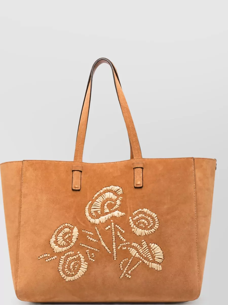 Ermanno Scervino leather embroidered tote bag