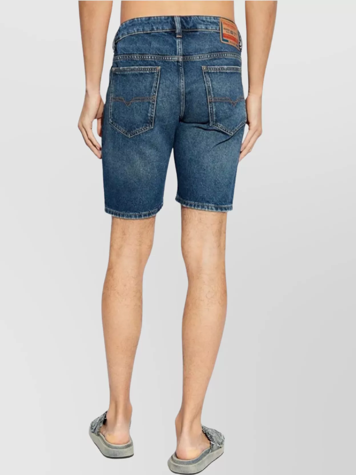 Diesel Raw Hem Distressed Five-Pocket Belt Loops Shorts