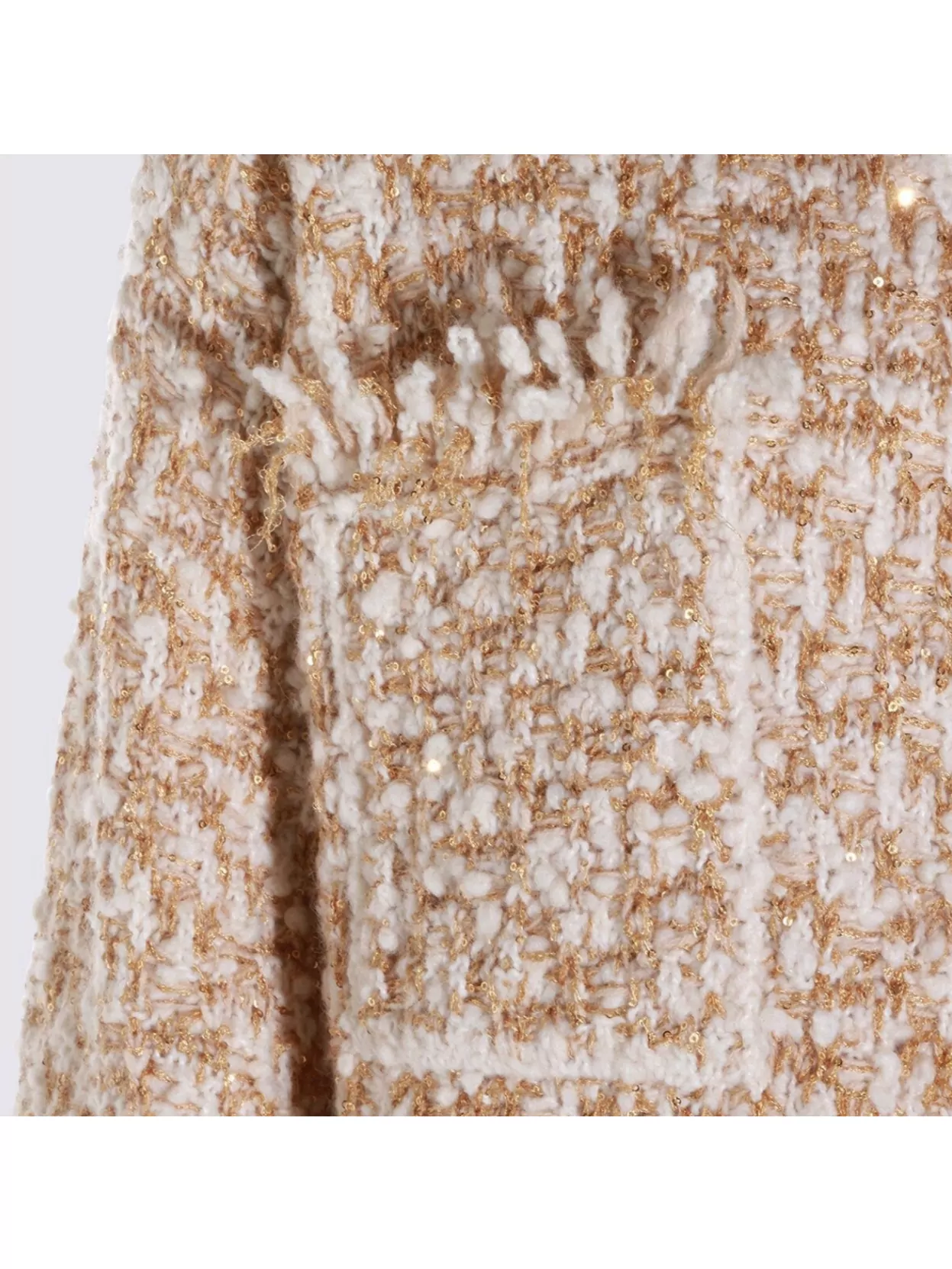 Fabiana Filippi Textured Fabric Coat With Fringe And Pockets In Multi