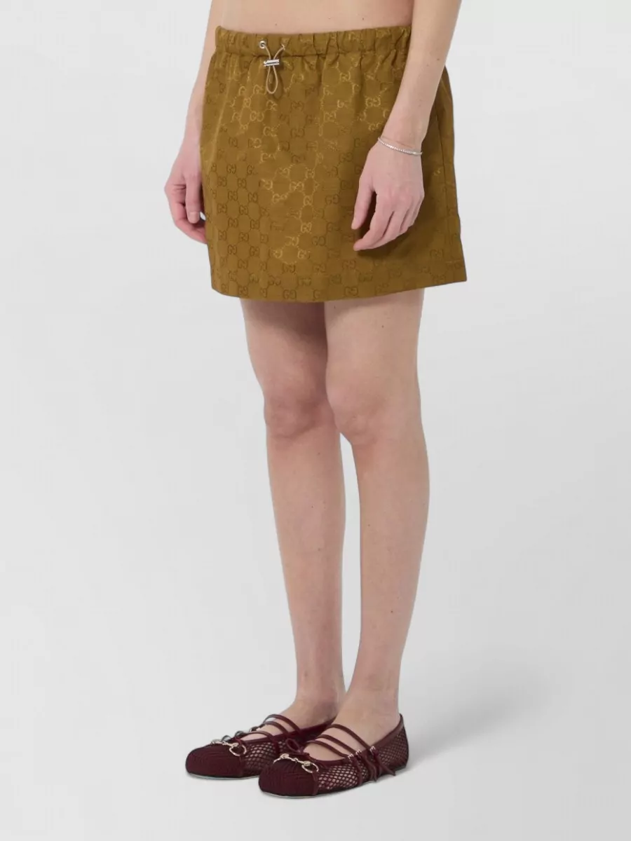 Gucci Logo-Print Nylon Mini Skirt