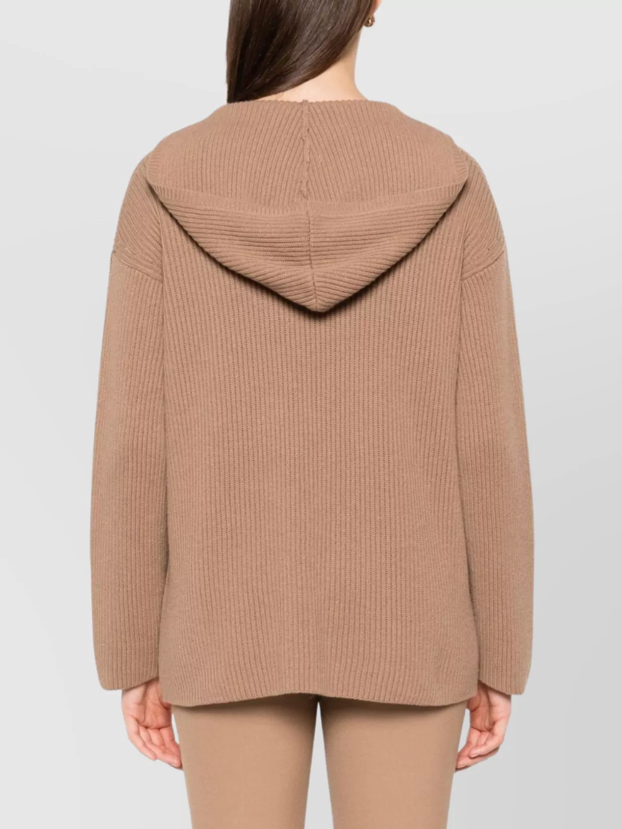 S Max Mara Wool Hooded A-Line Sweatshirt