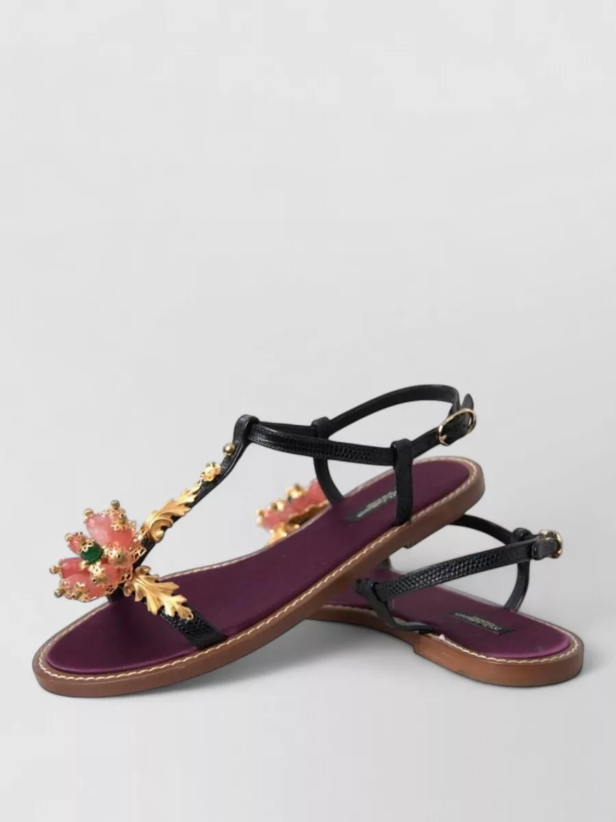 Dolce&Gabbana Crystal-Embellished Leather Sandals