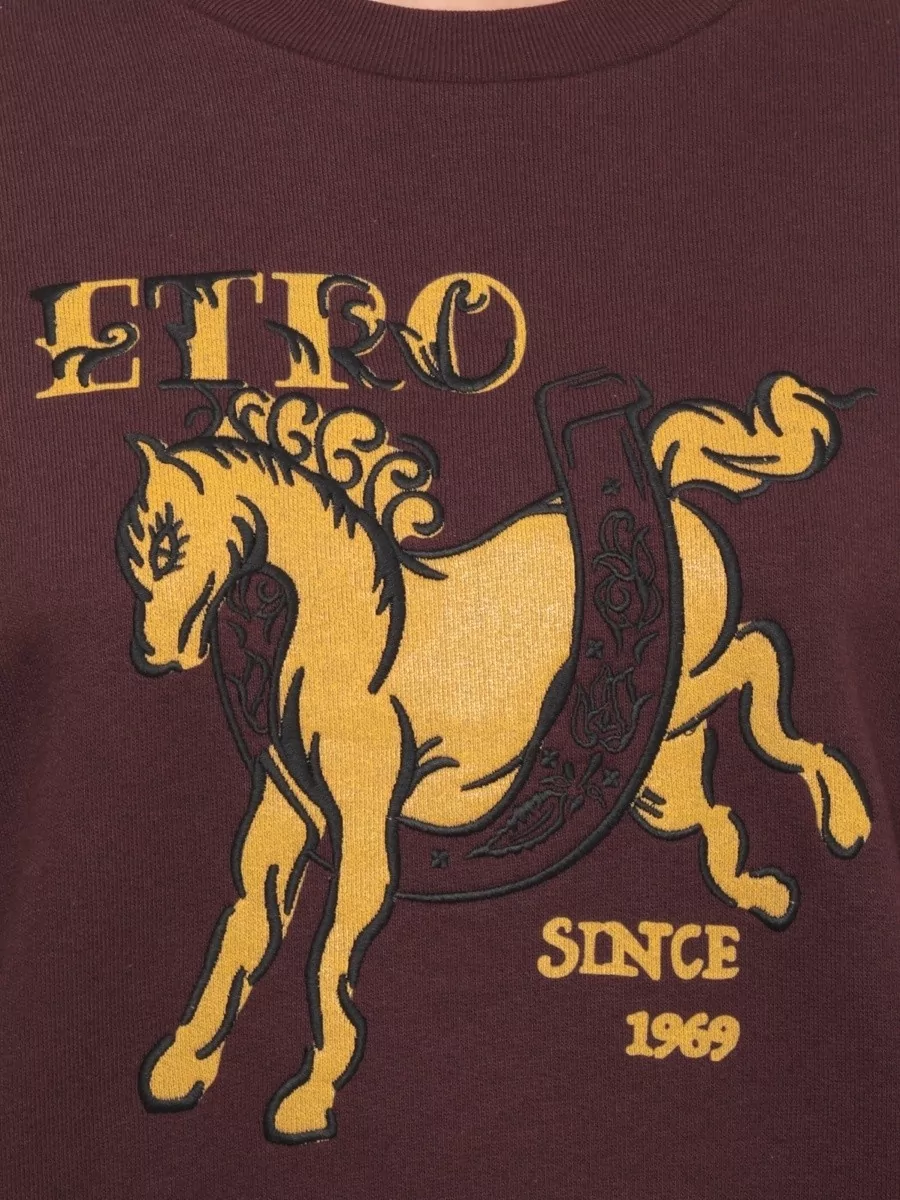 Etro Cotton Logo Print Sweatshirt