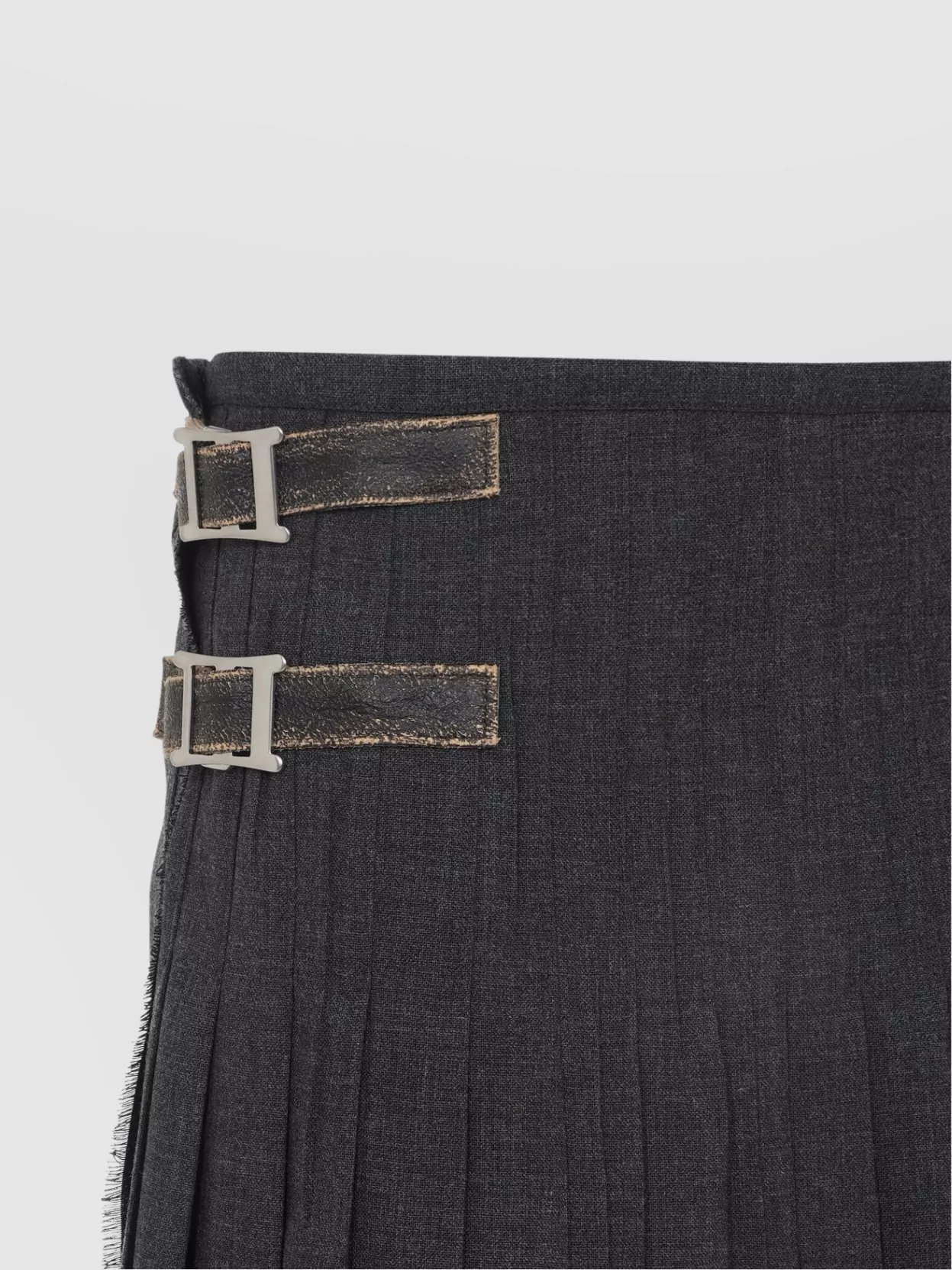 Prada Wool Pleated Midi Skirt