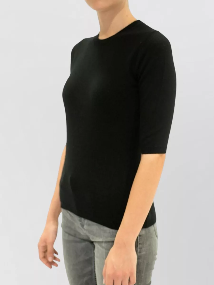 La Rose Cashmere 3/4-Sleeve Knitted Top