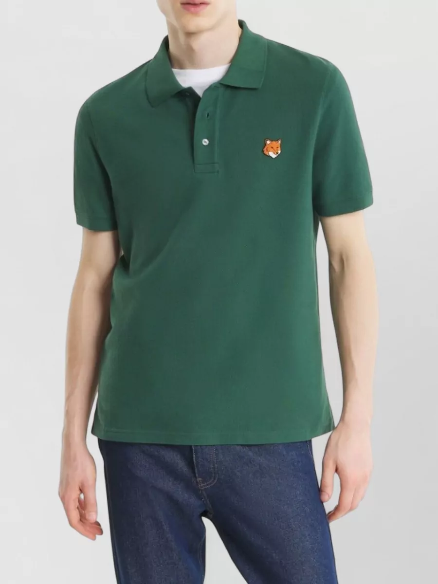 Maison Kitsuné Fox Head Cotton Polo Shirt Short Sleeves