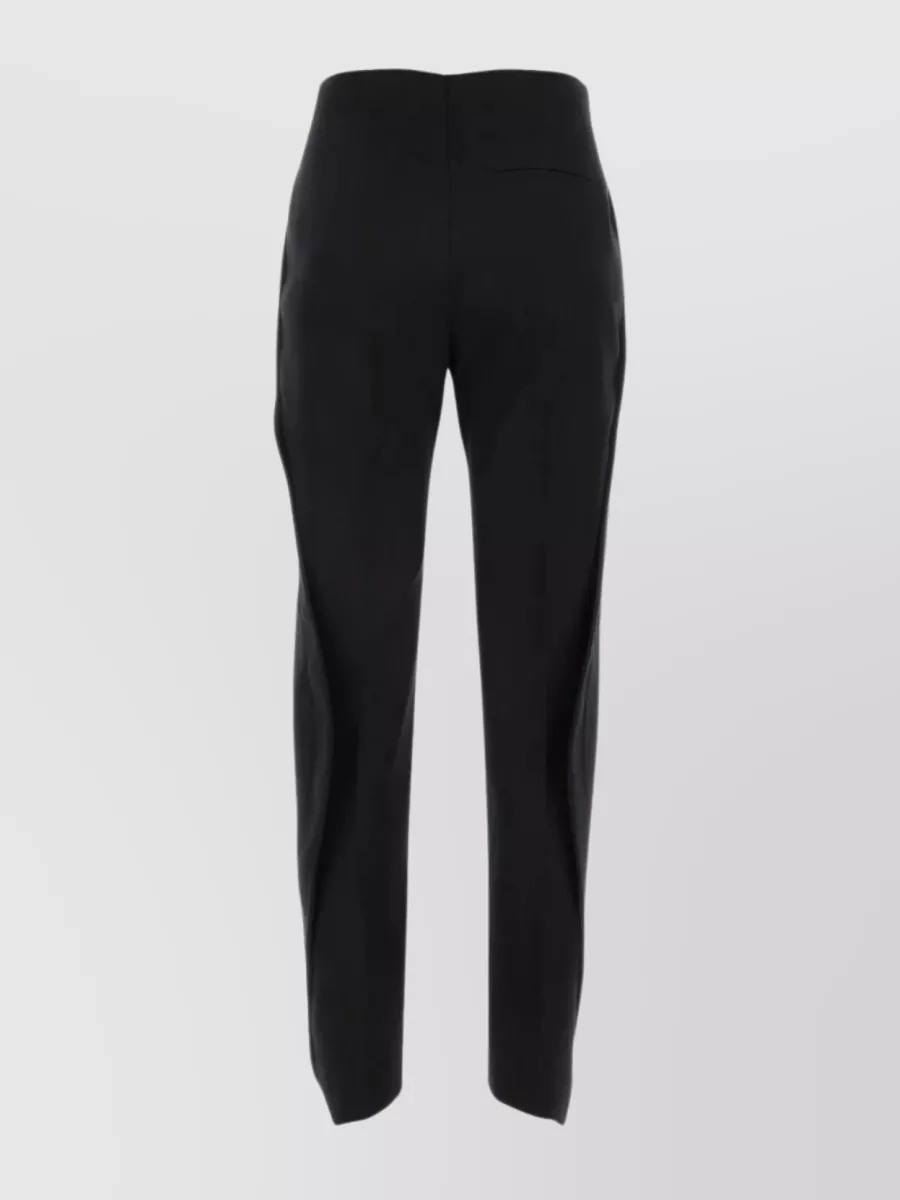 Shop Bottega Veneta Tailored Wool Trousers With Central Pleats In Black