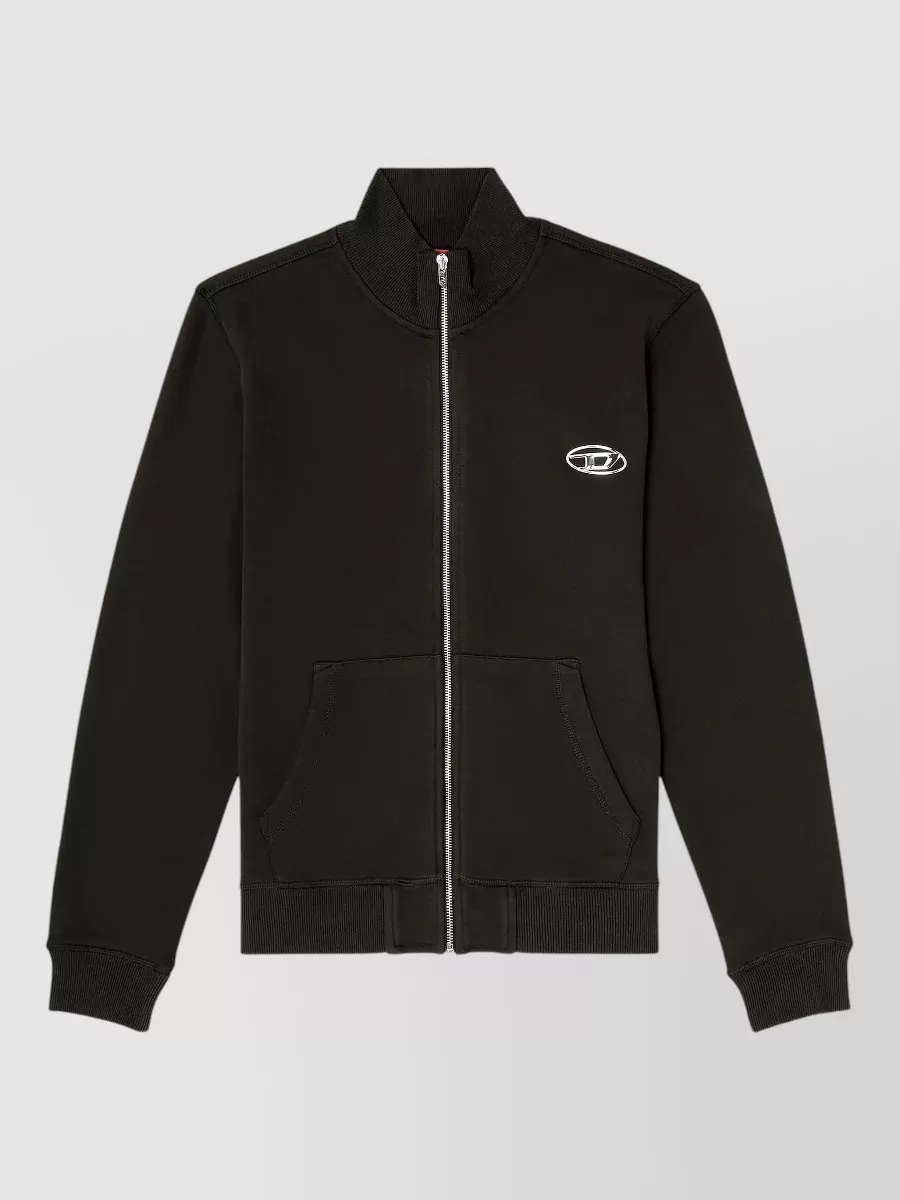 Diesel cotton high-neck zip sweatshirt