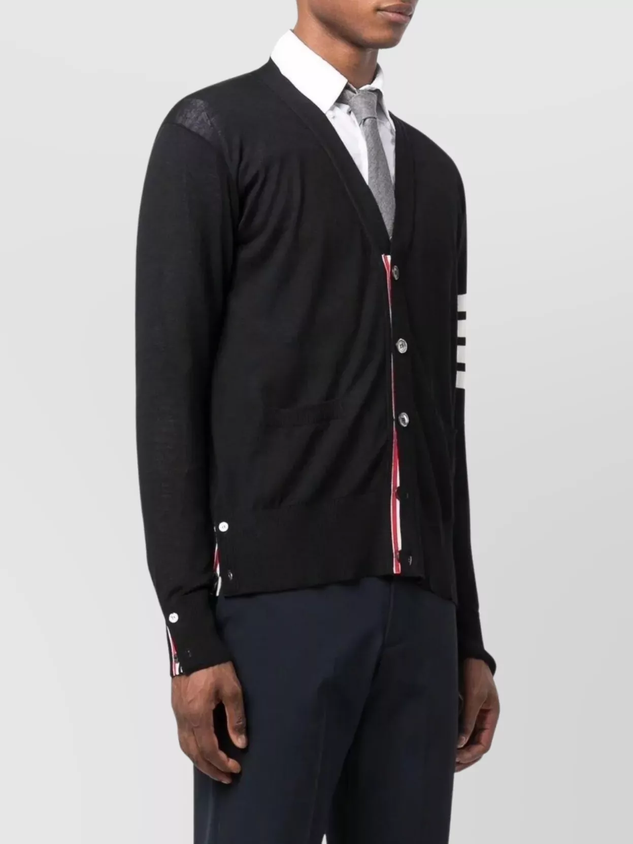 Thom Browne Classic V-neck Cardigan In Fine Merino Wool With 4bar Stripes Clothing