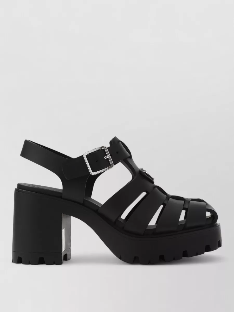 Prada Sandals Buckle Detail Chunky Sole Open Toe