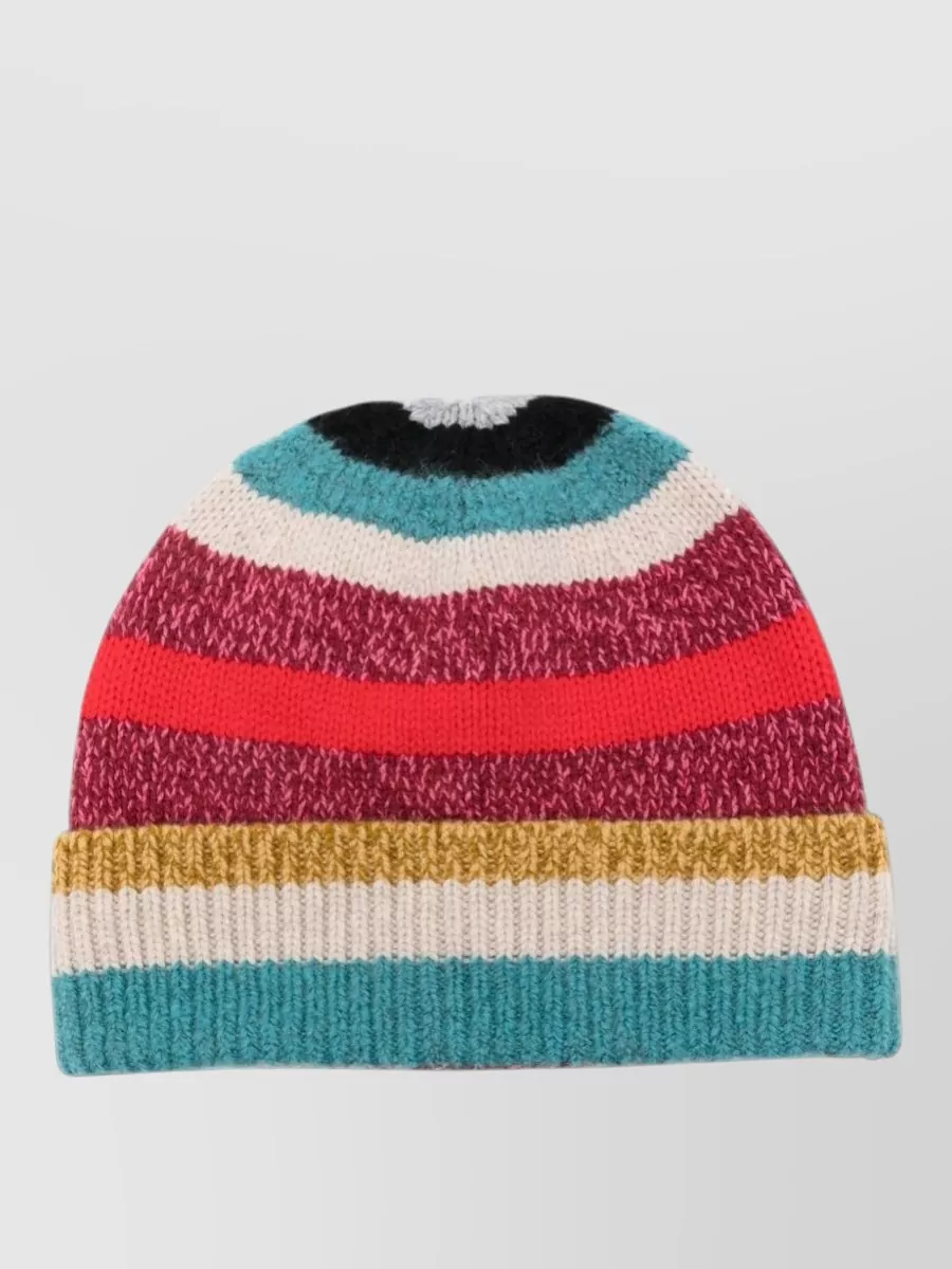 Paul Smith striped ribbed beanie