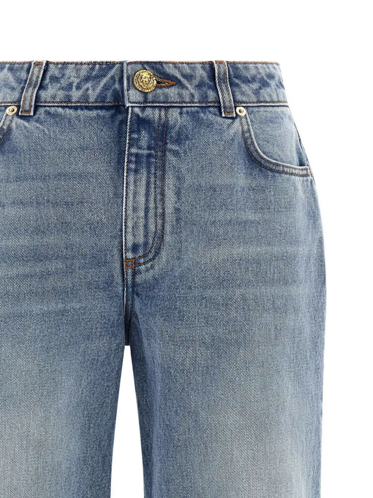 Balmain Straight Leg Denim Trousers With Five Pockets