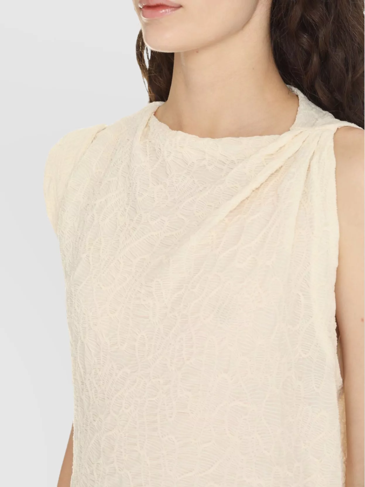 Isabel Marant Cotton-blend Draped Neckline Midi Dress In Neutral