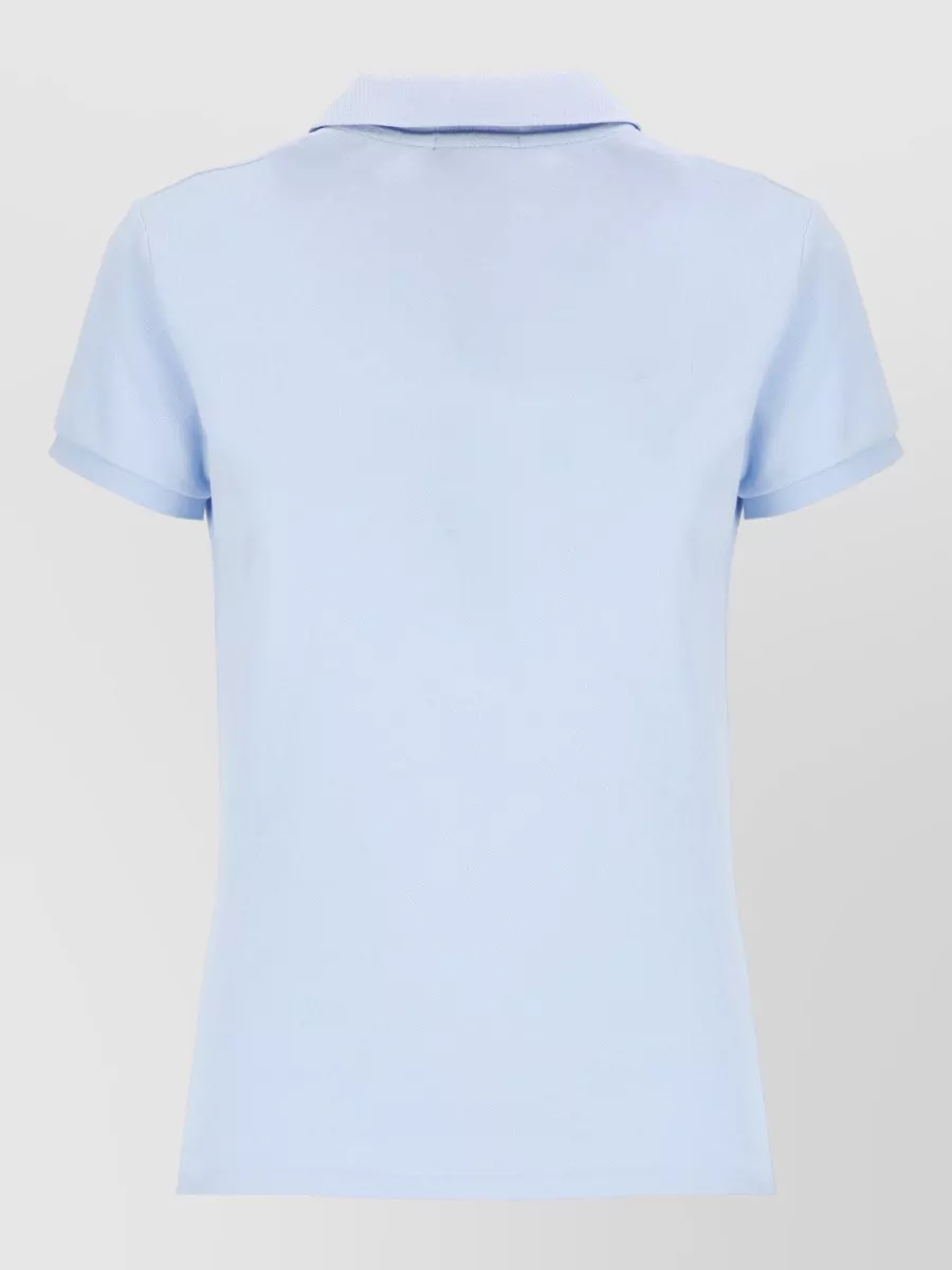 Ralph Lauren Cotton Polo Shirt Ribbed Collar Short Sleeves