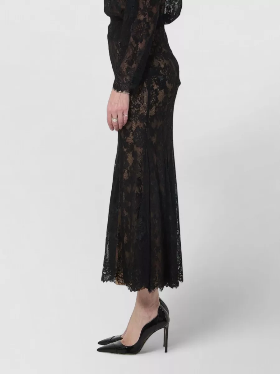 Self-Portrait Lace Mid-Rise Mermaid Midi Skirt