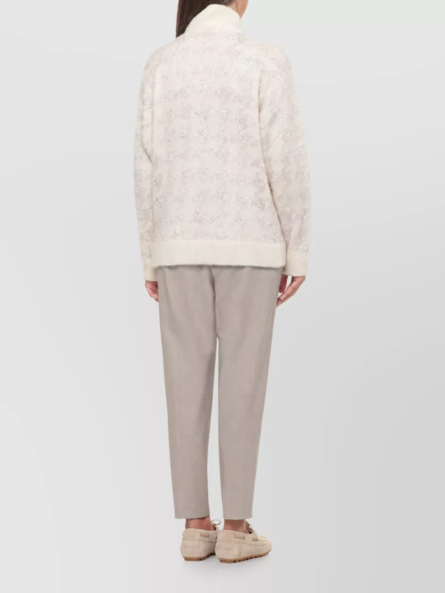 Panicale Embroidered Mohair-Blend Zip-Up Cardigan