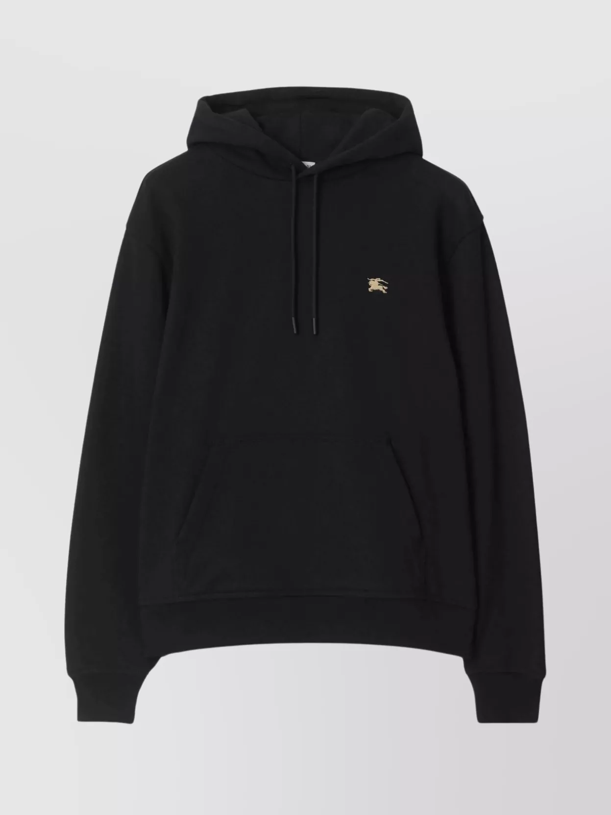 Burberry Hooded Rib-knit Stamp Hoodie With Pouch Pockets