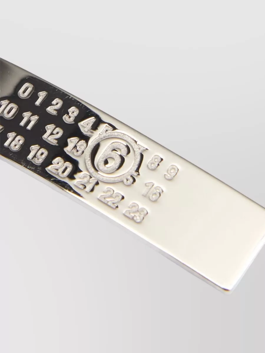Mm6 Maison Margiela Numeric Metal Hair Clip Rectangular Engraving