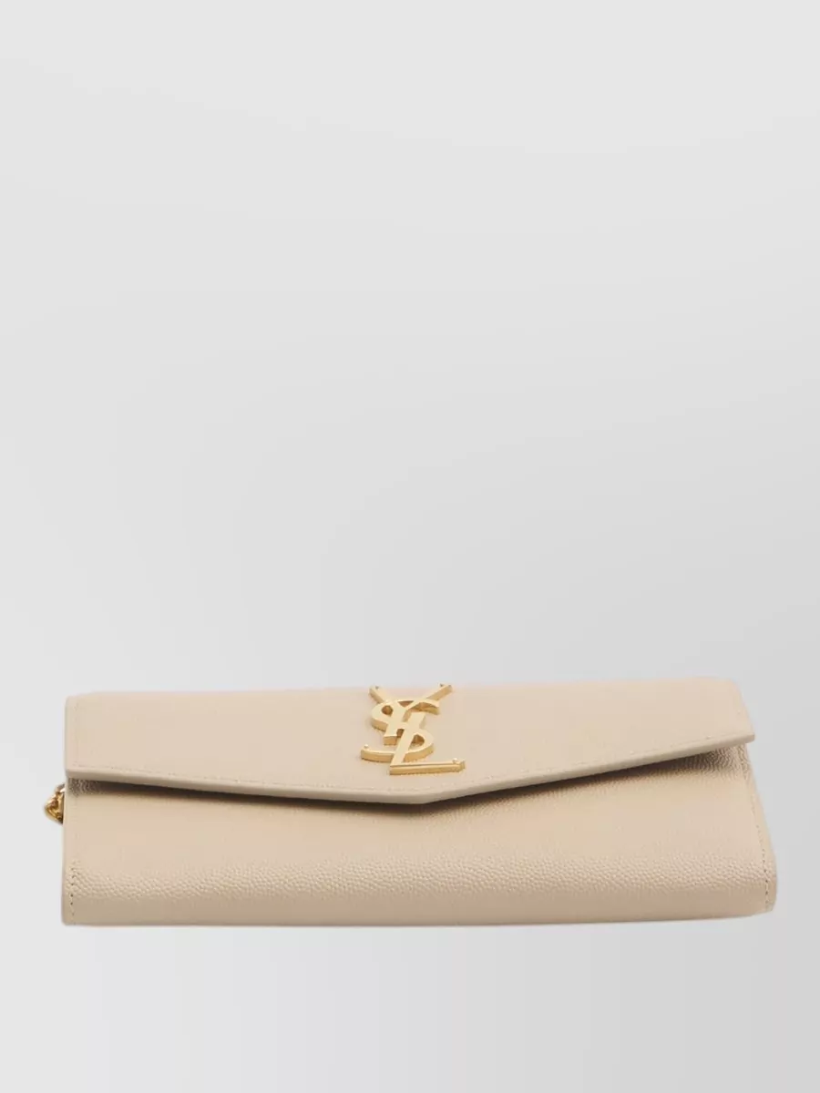 Saint Laurent Grain De Poudre Leather Chain Pouch