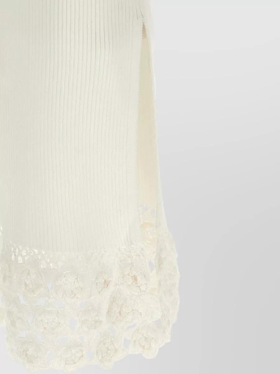 Ganni Cotton Crochet Sleeveless V-Neck Knitted Maxi Dress