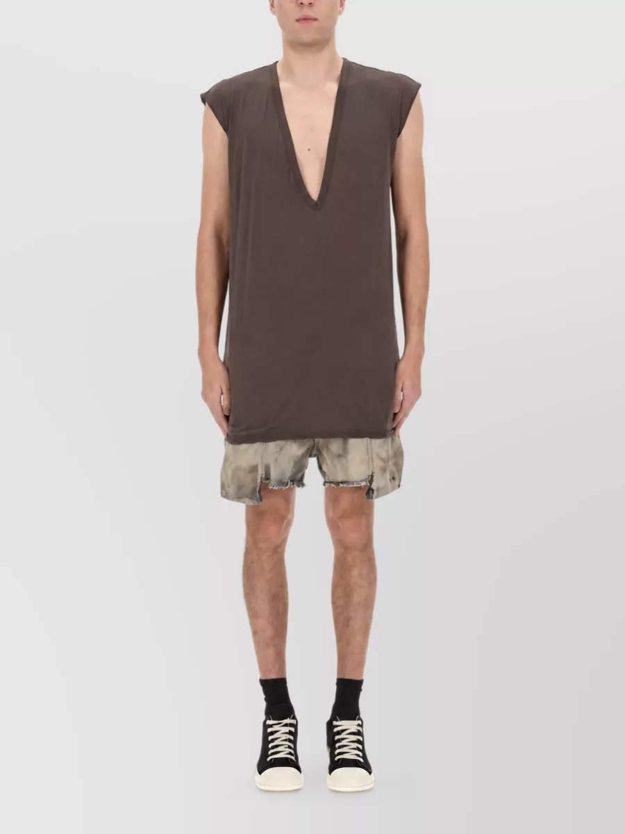 Rick Owens Drkshdw Dylan T Side Tie Sleeveless V Neck Top