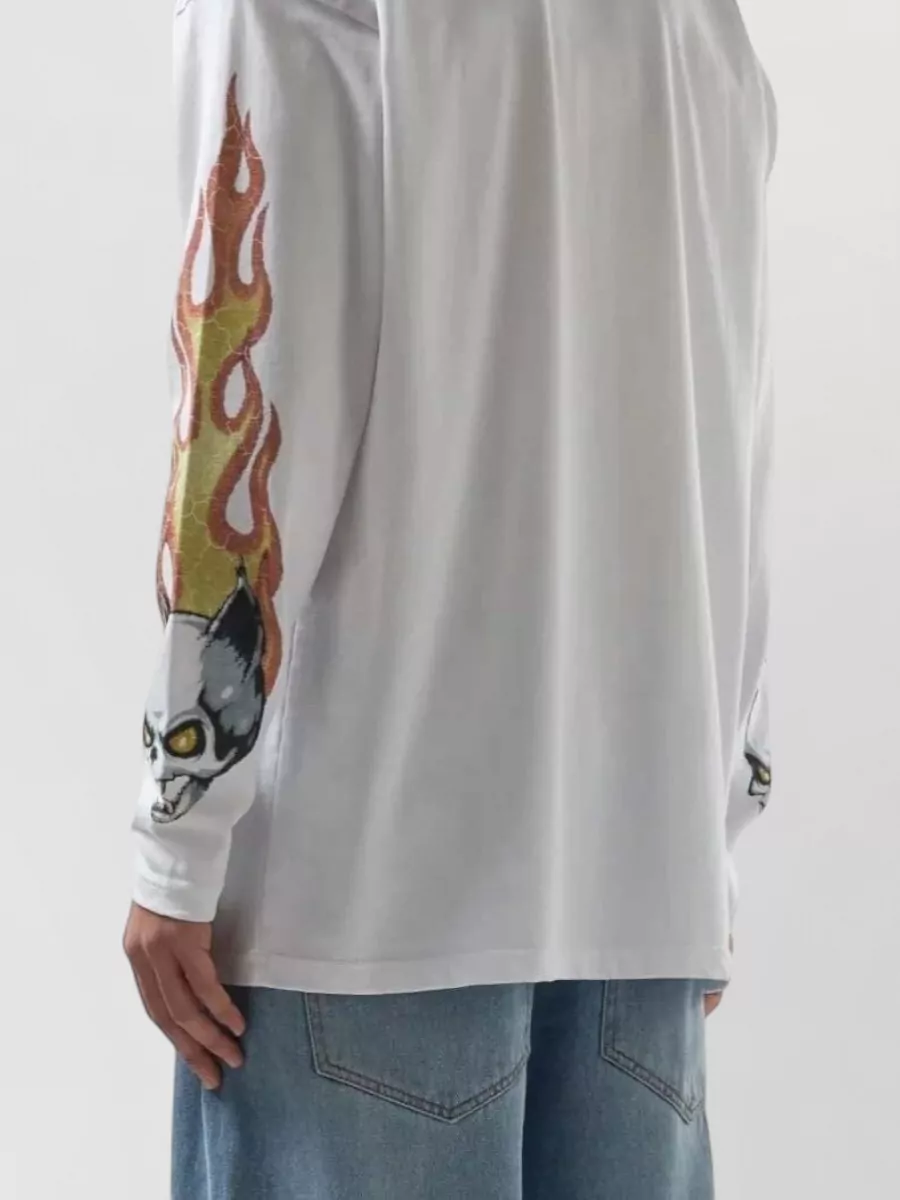 Gcds Printed Long-Sleeve Cotton T-Shirt