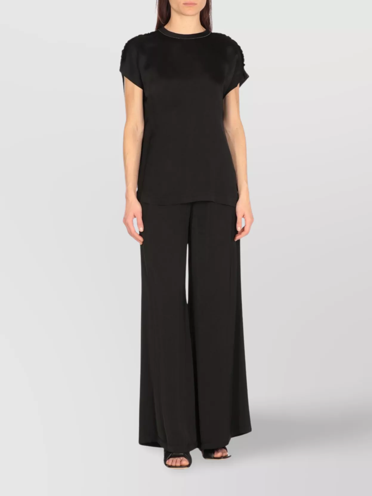 Fabiana Filippi Top Crew Neck Ruffle Detail