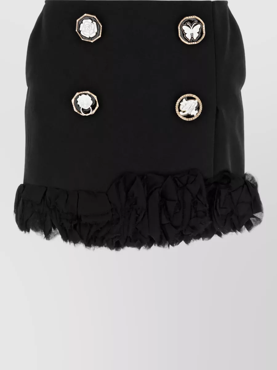 Blumarine stretch gabardine mini skirt