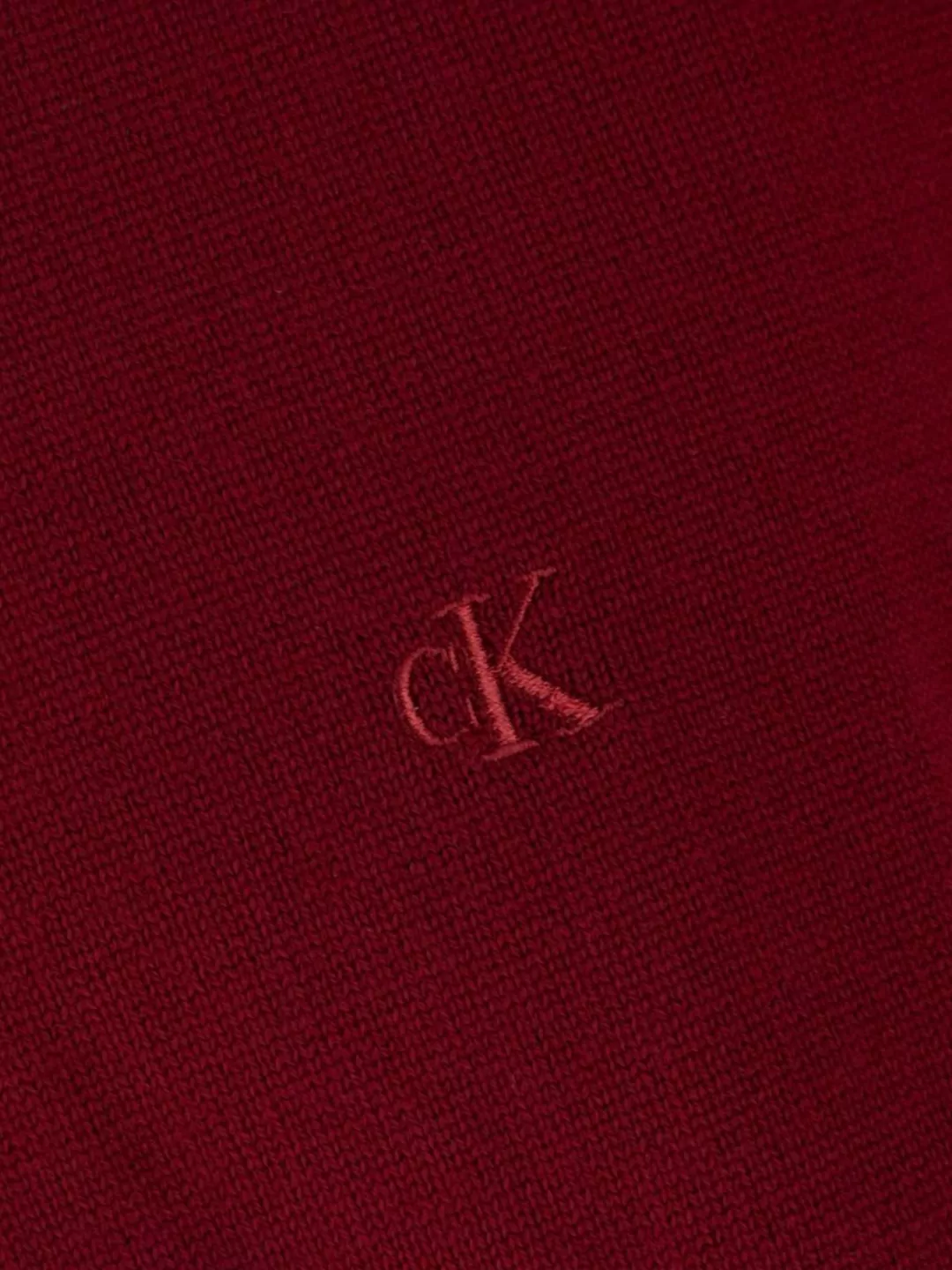 Calvin Klein Wool Crew Neck Sweater With Ribbed Cuffs