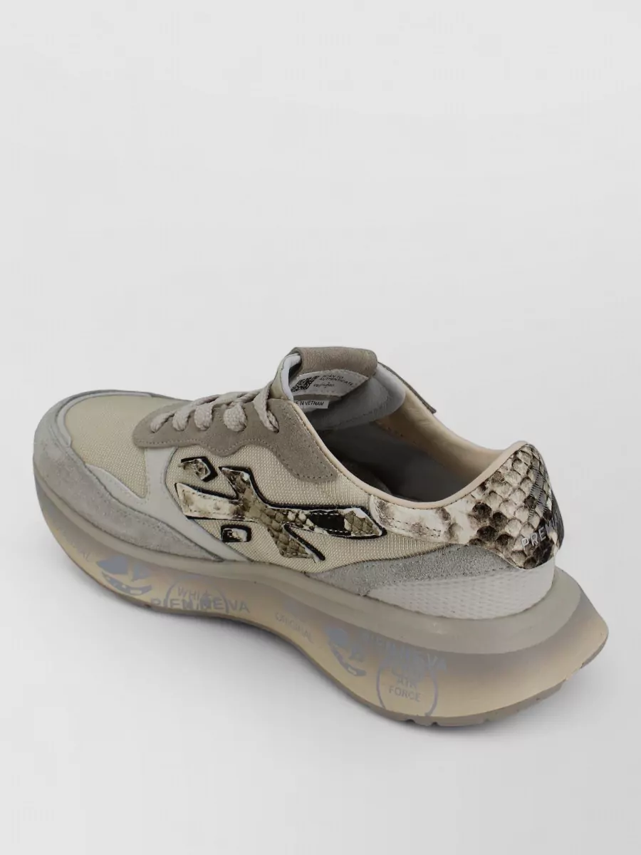 Premiata Suede And Leather Low-Top Sneakers