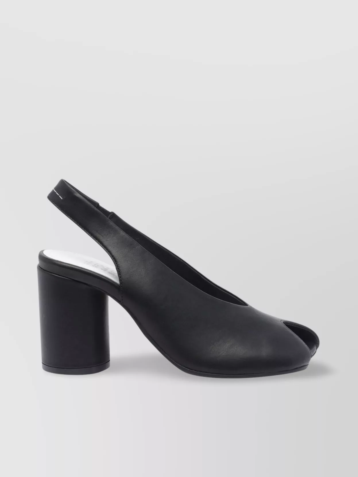 Shop Mm6 Maison Margiela Block Heel Leather Open Toe Sandals