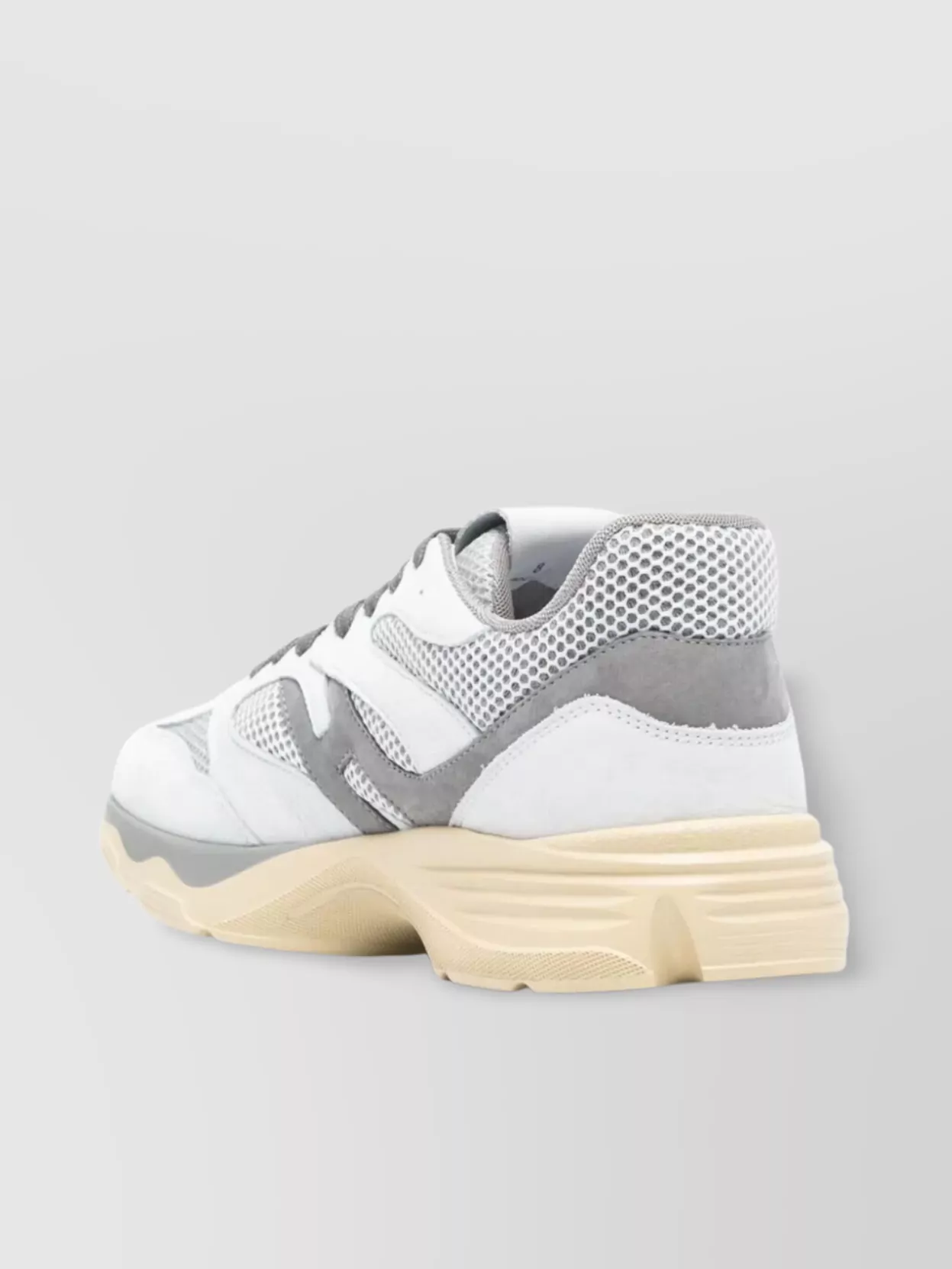 Hogan Round Toe Mesh Panels Sneakers Rubber Sole In White