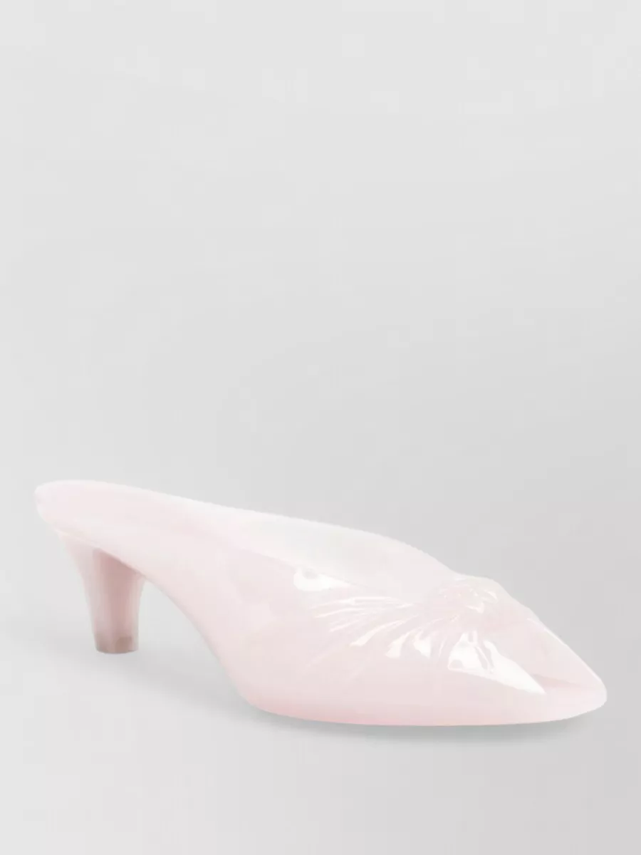 Chloé Knot-Detail Peep-Toe Kitten-Heel Mules