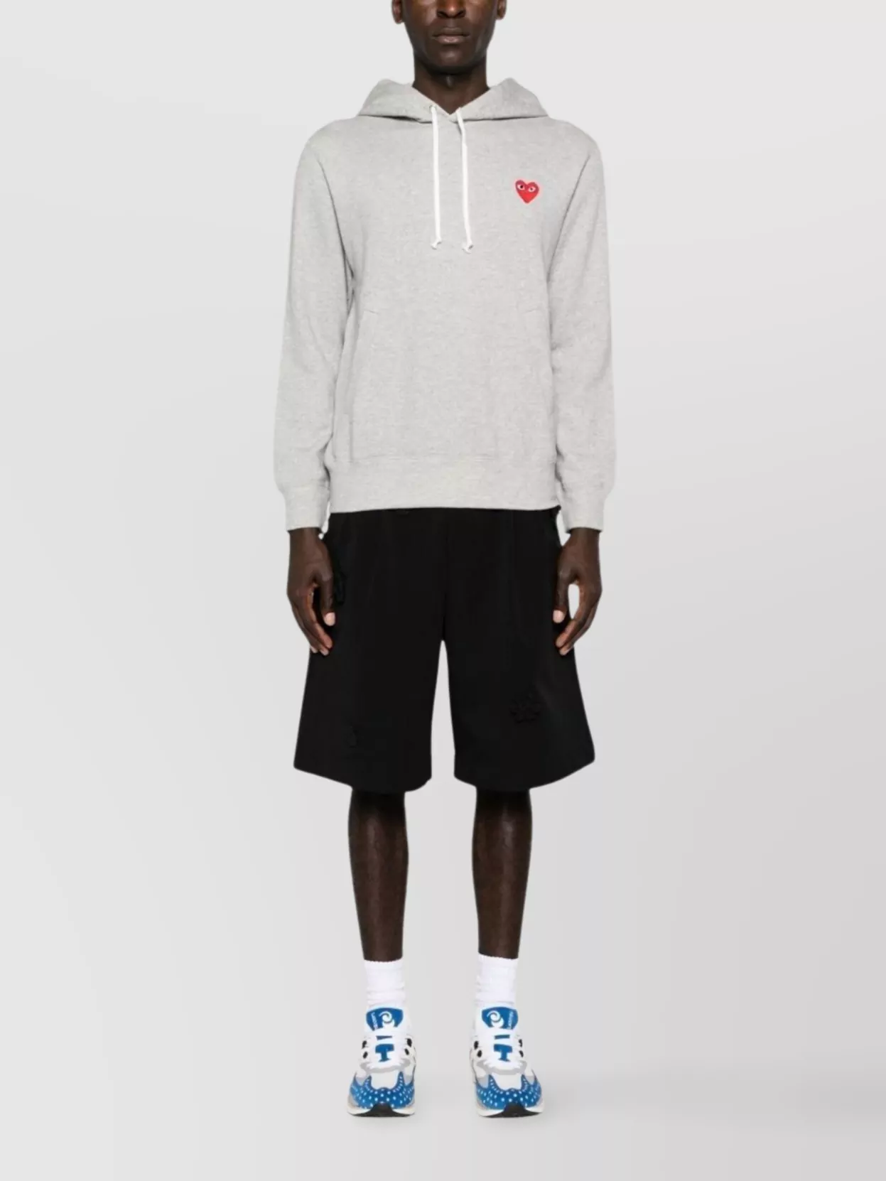 Comme Des Garçons Logo Cotton Hoodie With Drawstring Hood