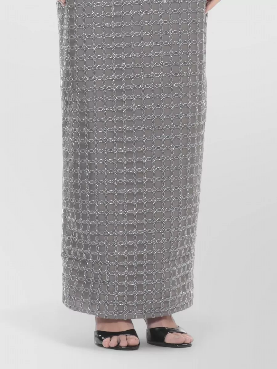 Rotate Bead-Embellished Strapless Maxi Dress