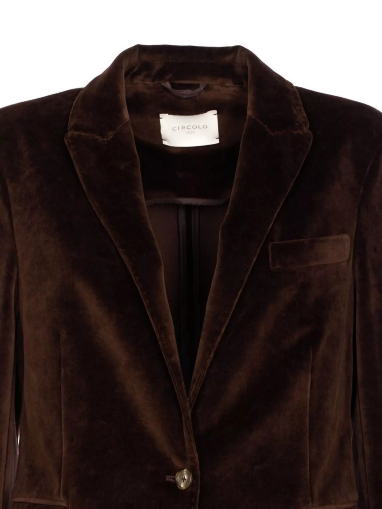 Circolo 1901 Velvet Effect V-neckline Jacket In Brown