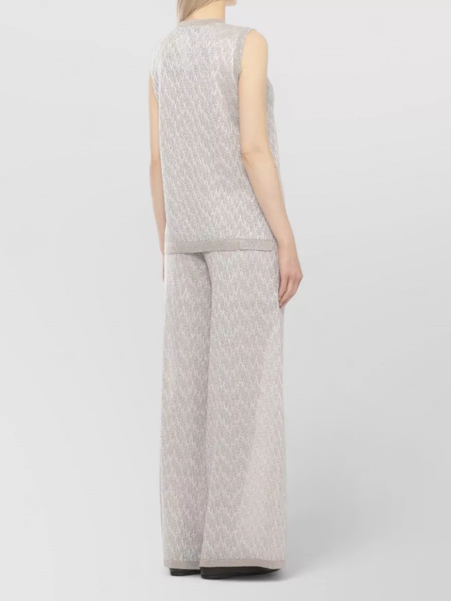 D.exterior Lurex Sleeveless V-Neck Knitted Top