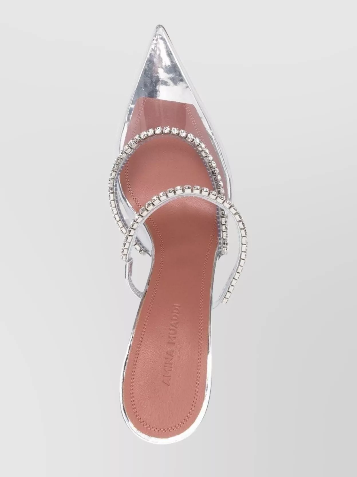 Amina Muaddi Gilda Glass Pvc Heel Mules