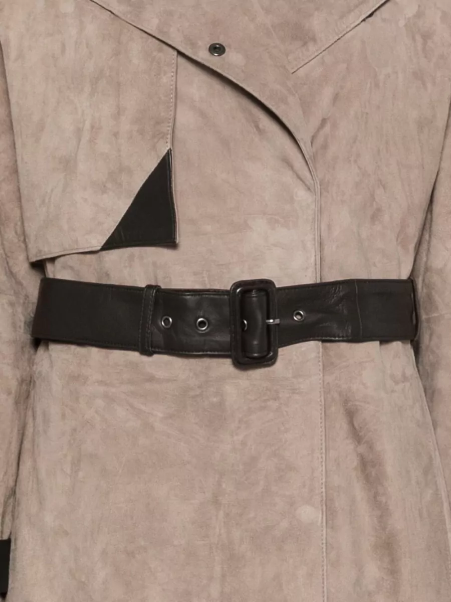 Emporio Armani Leather Belted Trench Coat