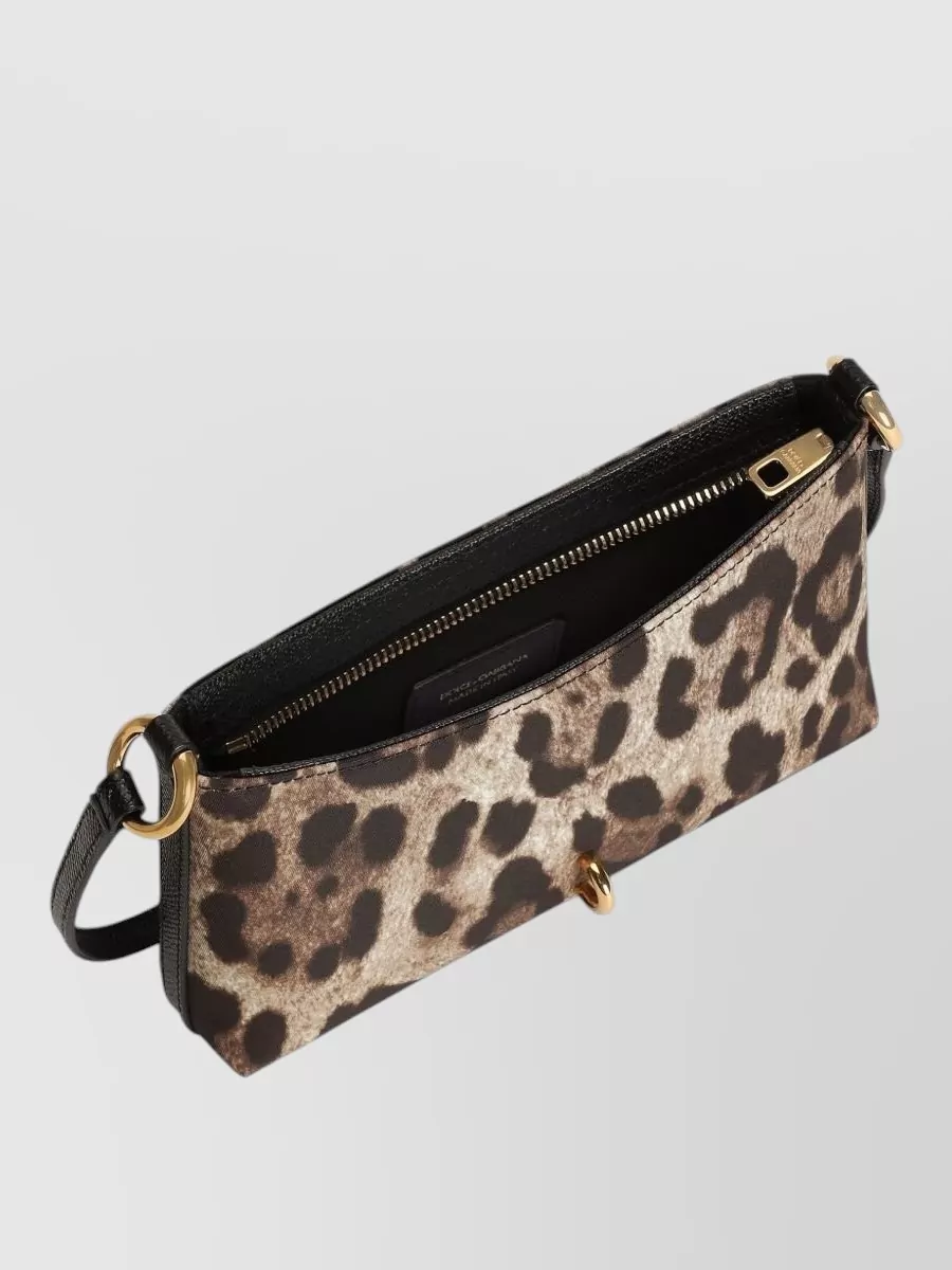 Dolce&Gabbana Leopard Pattern Shoulder Bag Gold Hardware