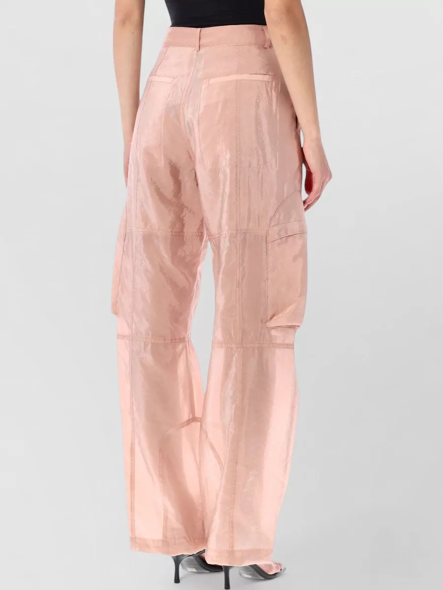 The Frankie Shop Sheer Relaxed-Fit Straight-Leg Cargo Trousers