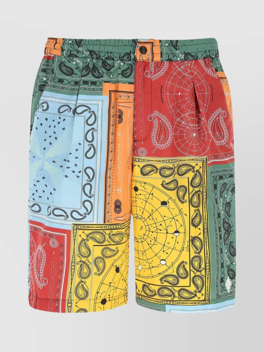 Shop Marcelo Burlon County Of Milan Bandana Print Nylon Bermuda Shorts In Pastel