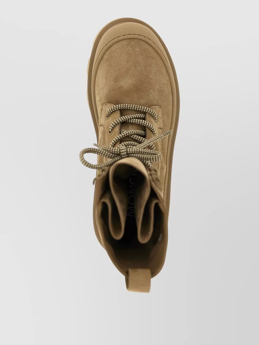 Moncler Suede Lace-Up Ankle Boots