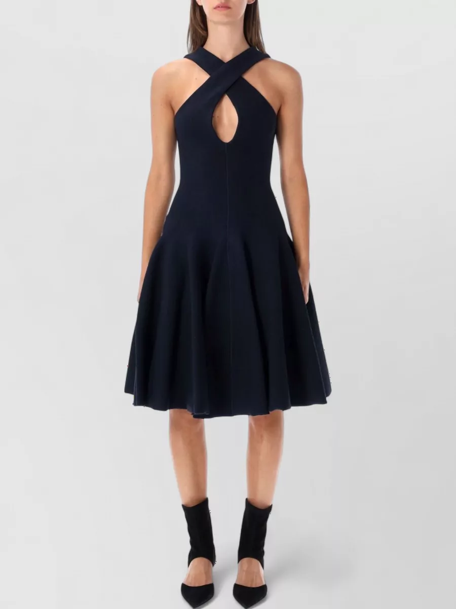 Alaïa sleeveless keyhole compact-knit mini dress