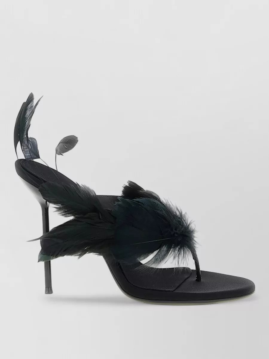 Paris Texas Lidia Feather Detail Open Toe Sandals