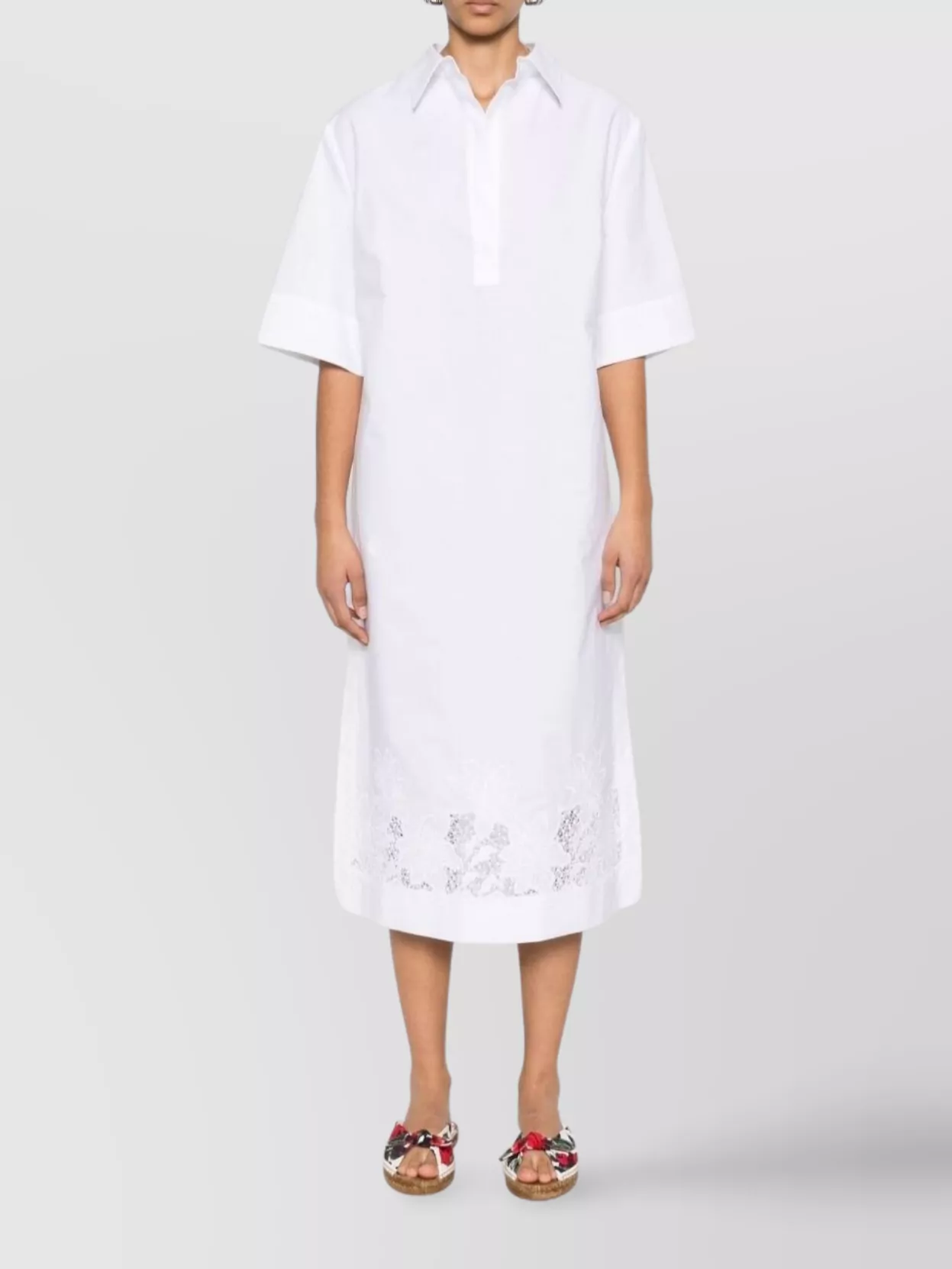 Parosh Dress Chocolate Embroidered Hem