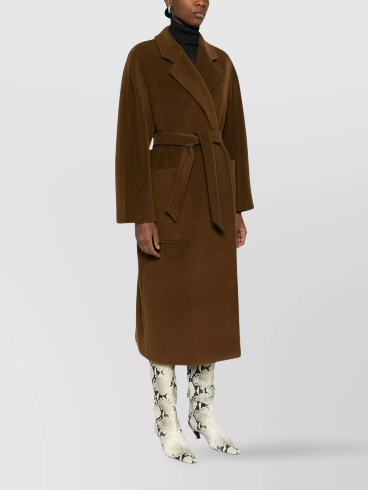 Max Mara Long Wool Coat Detachable Belt