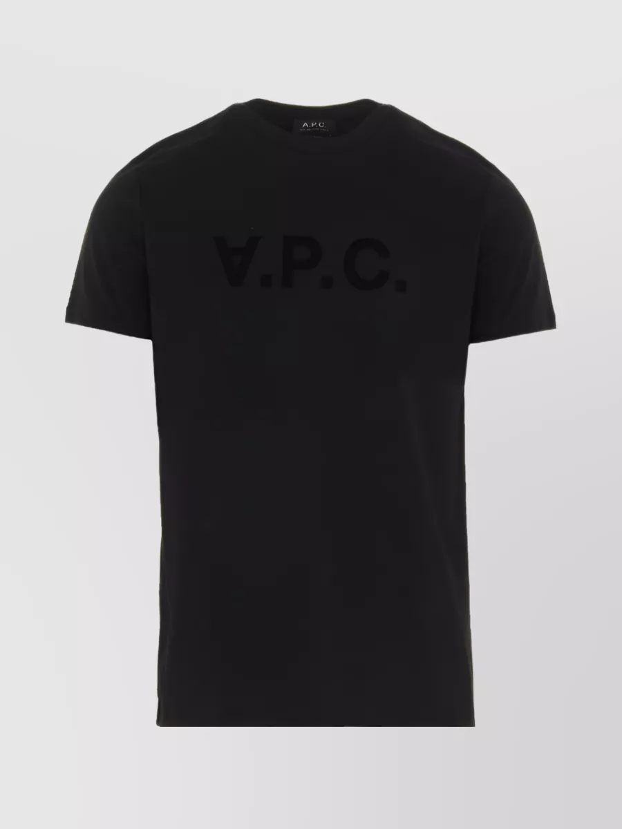 Shop Apc Logo Print Crewneck T-shirt In Black