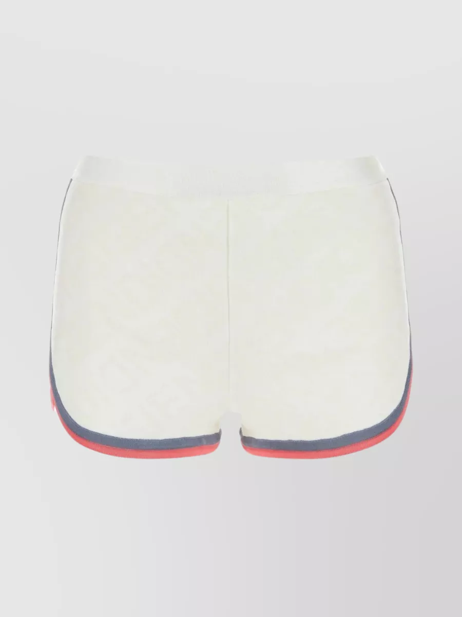 Shop Fendi Viscose Blend Shorts With Elastic Waist And Stylish Slits In Pink